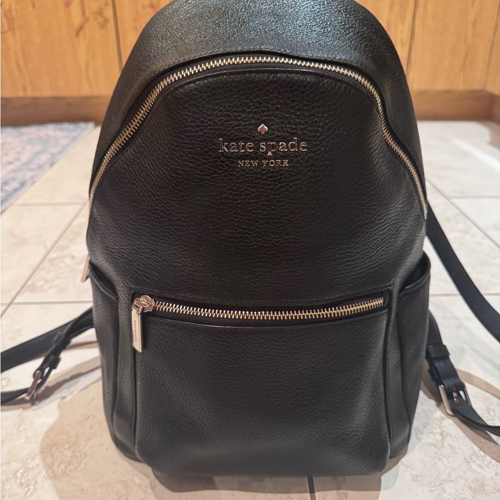 Kate Spade Black Textured Backpack